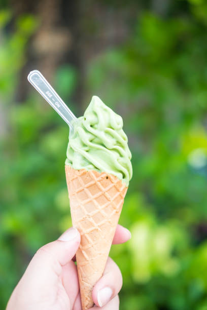 istock Green tea (Matcha) ice cream soft cream 1409508689