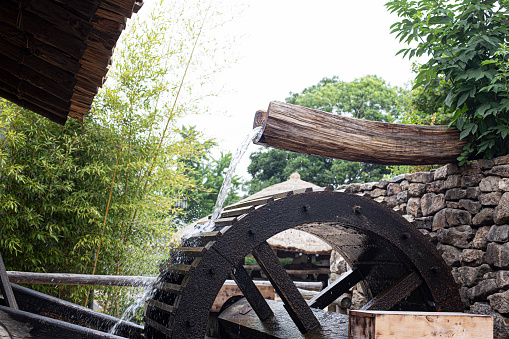 An wooden turbine dating back to 850 in the old part of Ulm city.