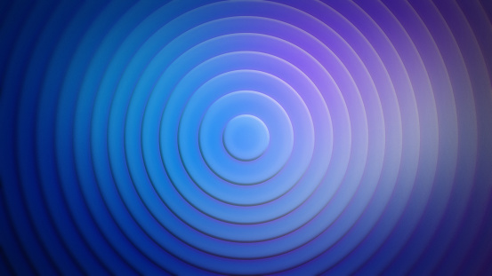 Abstract blue background with circles. Round shaped background. Round 3D Illustration, Circle 3D Rendering.