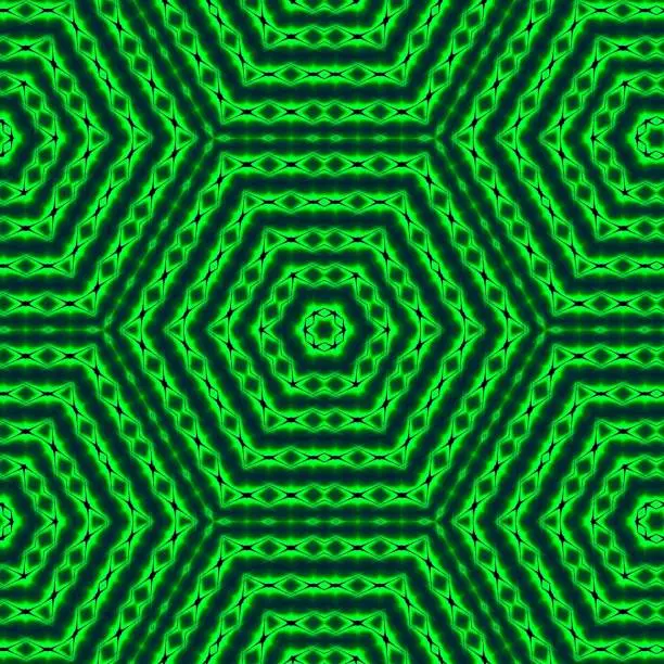 Vector illustration of Abstract Geo Fractal in the Greens (Large)