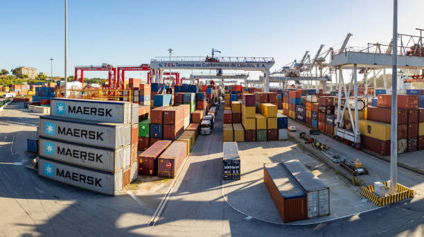 Leixões Container Terminal stock photo