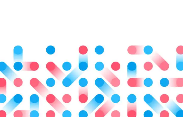 Vector illustration of Abstract Dot Movement Red and Blue Dots