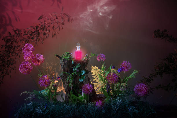 istock bottle of magic potions in  magical forest 1409527625