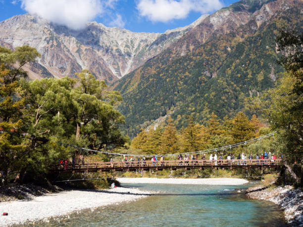 Early fall colors in Kamikochi valley - Nagano prefecture, Japan stock photo