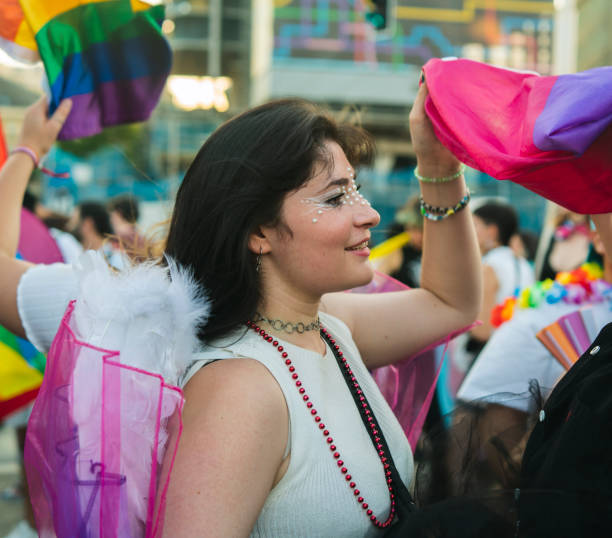 istock An LGBT couple at Madrid Pride 1409535045
