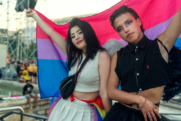 istock An LGBT couple at Madrid Pride 1409535074