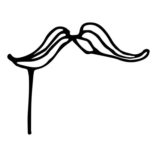 Single element moustache on the stick in doodle style. Doodle vector illustration, props on event.For special events of New Year, Christmas, Birthday, Wedding. Single element moustache on the stick in doodle style. Doodle vector illustration, props on event.For special events of New Year, Christmas, Birthday, Wedding. partytime stock illustrations