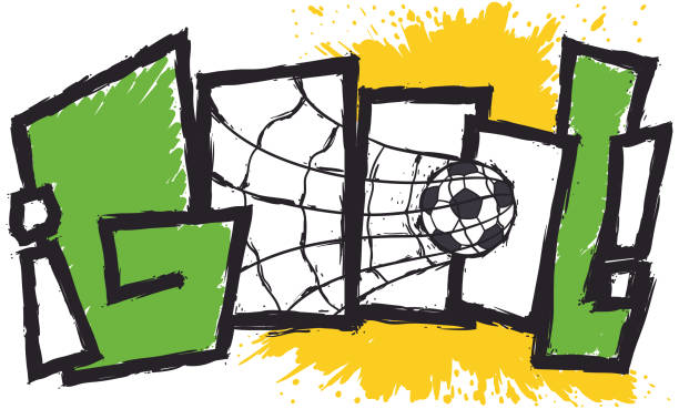 スペイン語でゴールを決めるサッカーボールのラフデザイン - dirty pass点のイラスト素材／クリップアート素材／マンガ素材／アイコン素材