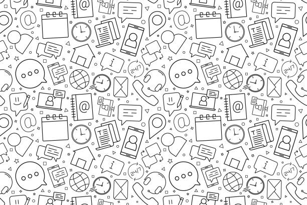 illustrations, cliparts, dessins animés et icônes de vector contactez-nous modèle. contactez-nous arrière-plan transparent - messagerie en ligne