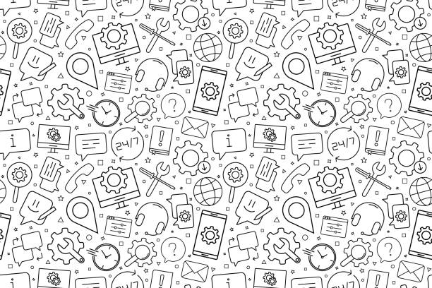 stockillustraties, clipart, cartoons en iconen met vector support pattern. support seamless background - administratie