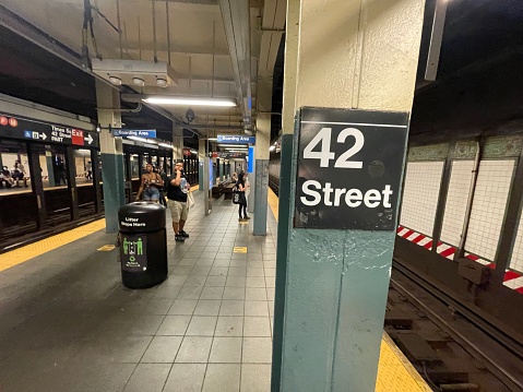 New York, NY USA - July 14, 2022: New York City, 42nd Street Times Square Subway Station