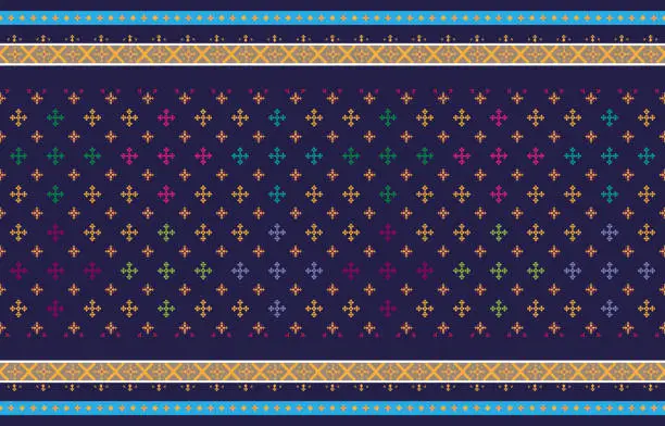 Vector illustration of Abstract geometric and tribal patterns, usage design local fabric patterns, and Design inspired by indigenous tribes. geometric Vector illustration