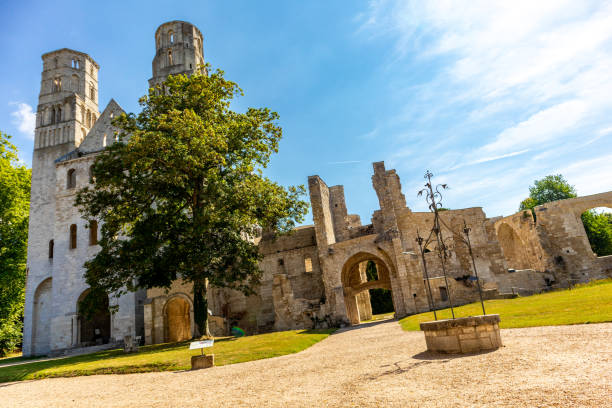 Walk through the beautiful little commune of Jumièges Walk through the beautiful little commune of Jumièges - Normandy - France abbey stock pictures, royalty-free photos & images