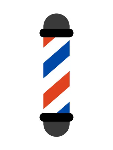Vector illustration of Flat barber pole clip art