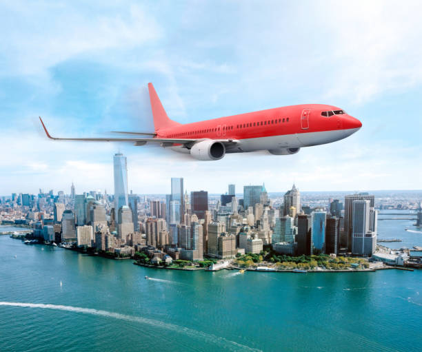 istock Plane leaving New York City 1409553484