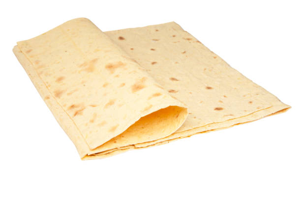 istock Lavash pita traditional bread isolated on the white background 1409558046