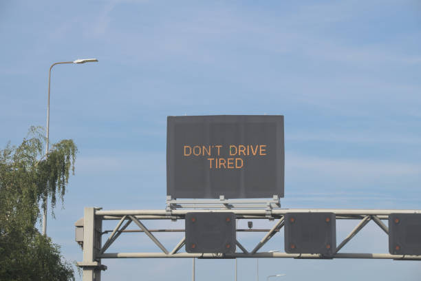 istock A motorway highways sign board stating Don’t Drive Tired, UK highways advisory note 1409558543
