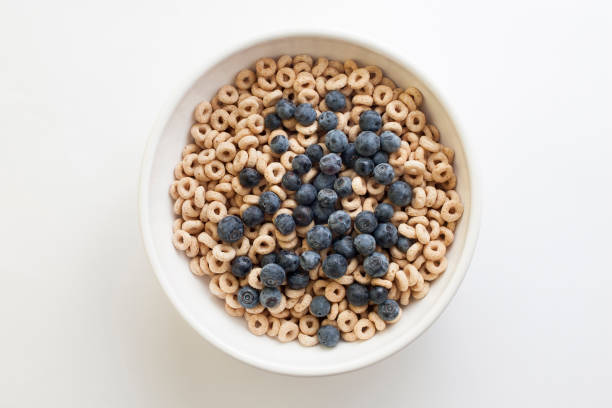 istock Toasted Whole Grain Oat Cereal O's Cheerios topped with Fresh Blueberries 1409559534