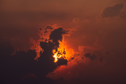 Panoramic hell like Cloudy sky in the evening.