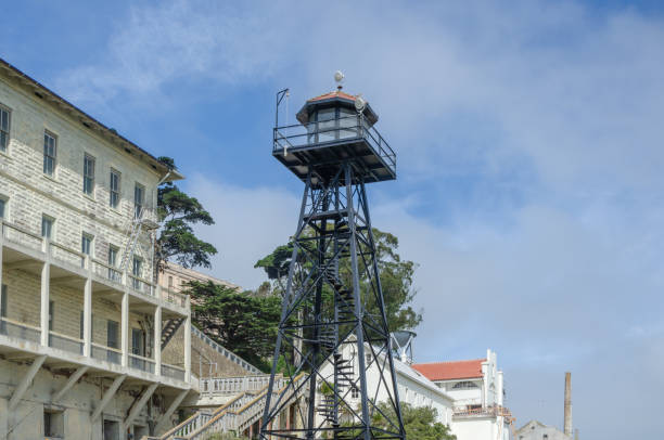 17 OCT 2025 - Alcatraz, CA, USA - A derelict prison building at the famous island prison of Alcatraz in the California Bay Area.