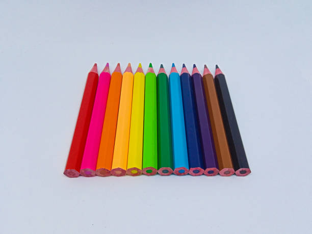 istock Twelve colored pencils taken from the high angle 1409580560