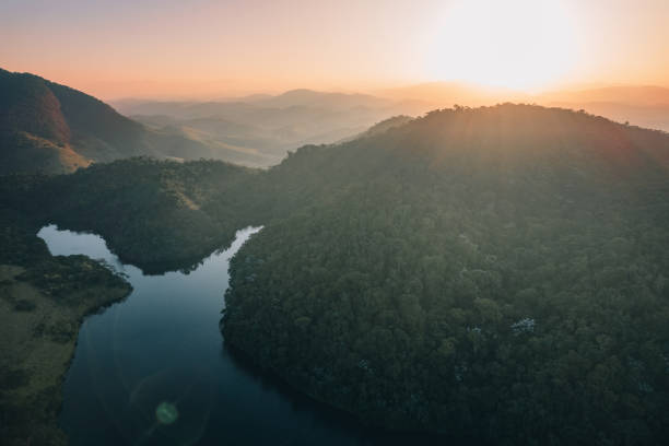 istock Sunset in lakes and mountain forest region 1409585209