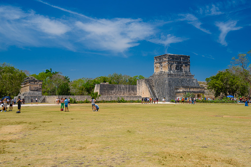 The Grand Ball Court, Gran Juego de Pelota of Chichen Itza archaeological site in Yucatan, Mexico.