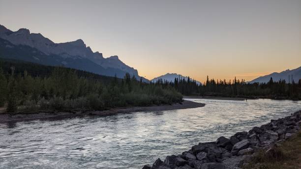istock Bow River and the Rockies under the sunset. (photo3) 1409593068