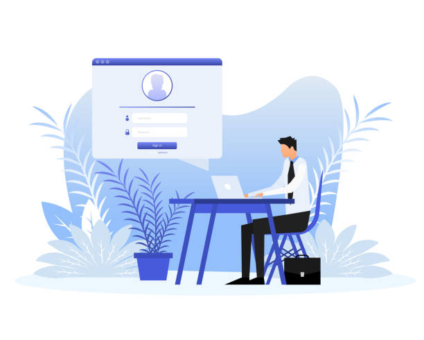 Log in people. Isometric vector illustration. Illustration with sign in people for mobile app design Log in people. Isometric vector illustration. Illustration with sign in people for mobile app design. education registration event stock illustrations