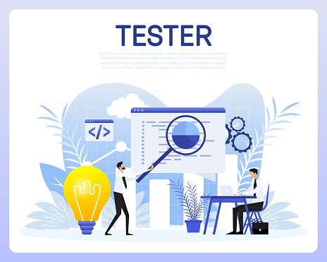 Tester people, great design for any purposes. Flat vector