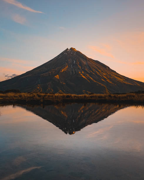 istock Mt. Taranaki Sunset Reflection, New Zealand 1409603267