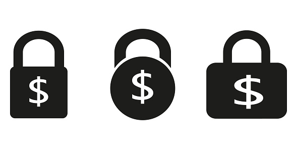 Lock icon.  Fixed income or cost icon. Vector illustration symbol. eps10