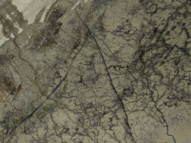 istock Top down view of a dry riverbed 1409609428