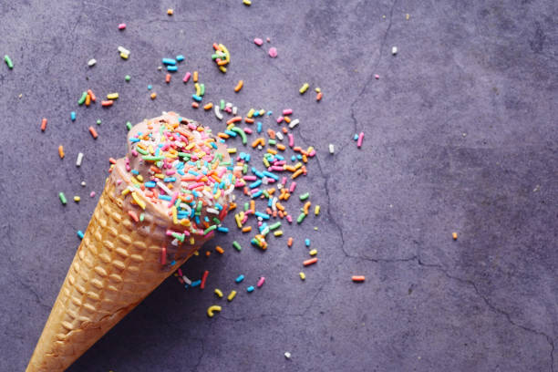 istock top view of cone ice cream on a black background 1409611215