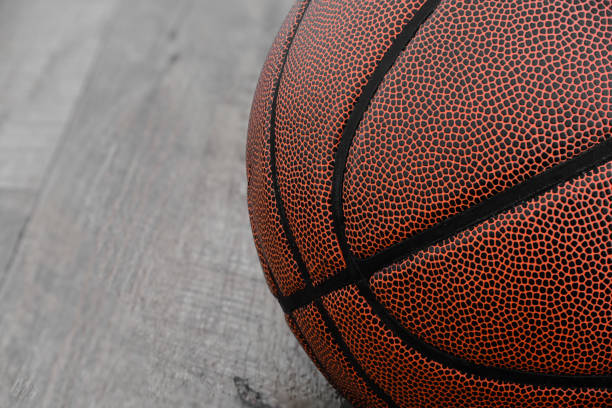 istock Close up of a basketball with copy-space 1409612804