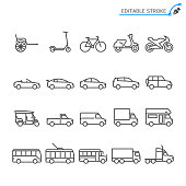 istock Transportation line icons. Editable stroke. Pixel perfect. 1409613487