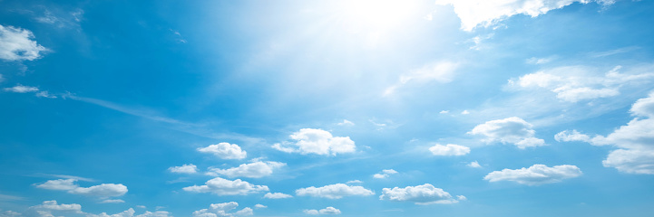 Shot of white clouds on blue sky.