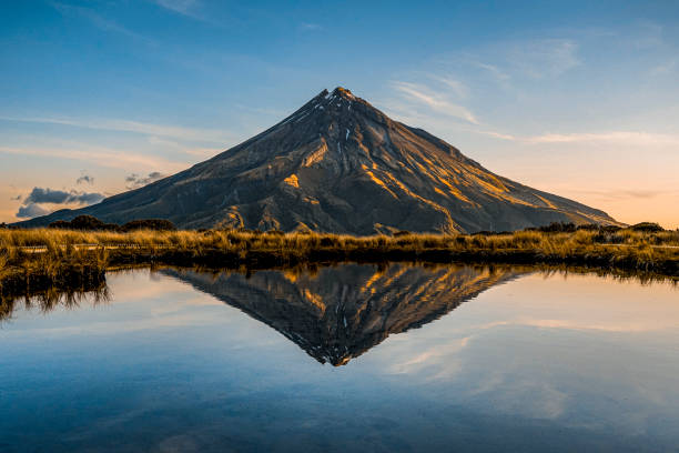 istock Mt. Taranaki Sunset Reflection, New Zealand 1409619205