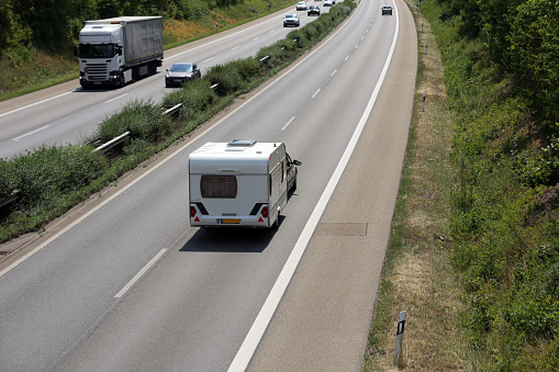 Caravan combination on the motorway