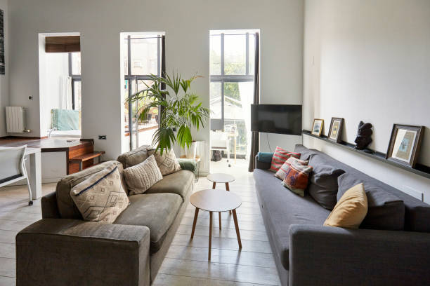 istock Open plan domestic room in home interior 1409627543