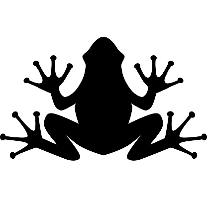 frog black sign on white background. frog icon logo. flat style.