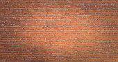 Abstract red brick wall panoramic background