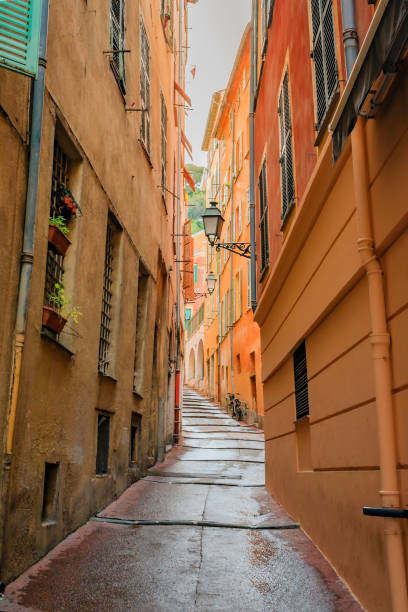 istock Crooked street in the Old Town Nice 1409629218