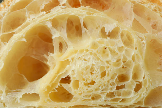 istock Tasty croissant texture on whole background, close up 1409630427