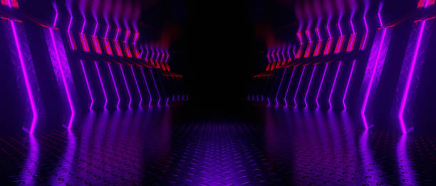 istock Minimal Deep Immersion Space Tunnel Architectural Corridor Royal Blue Used As Banner Background Wallpaper 3D Illustration 1409632170