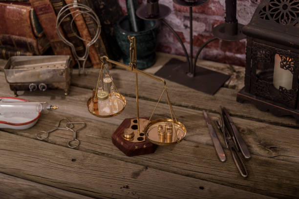 istock Old trauma doctor study table. vintage still life. 1409634429