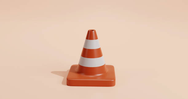 istock 3D traffic cones for caution and under construction concept on pastel background, 3D illustration 1409634571
