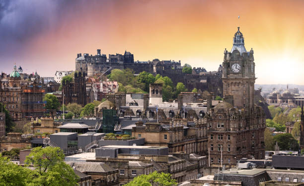 istock Edinburgh castle, Scotland at sunset 1409635125