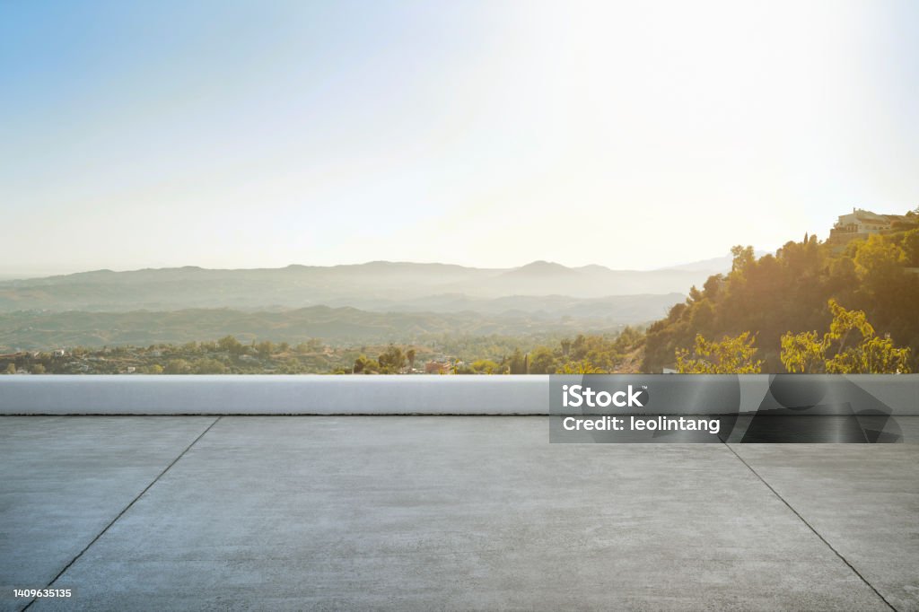 Terrace Photo Example Terrace View With Landscape Stock Photo - Download Image Now - Rooftop ...