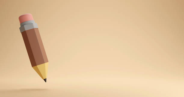 istock 3d Classic Pencil on pastel color background, 3D illustration 1409636669